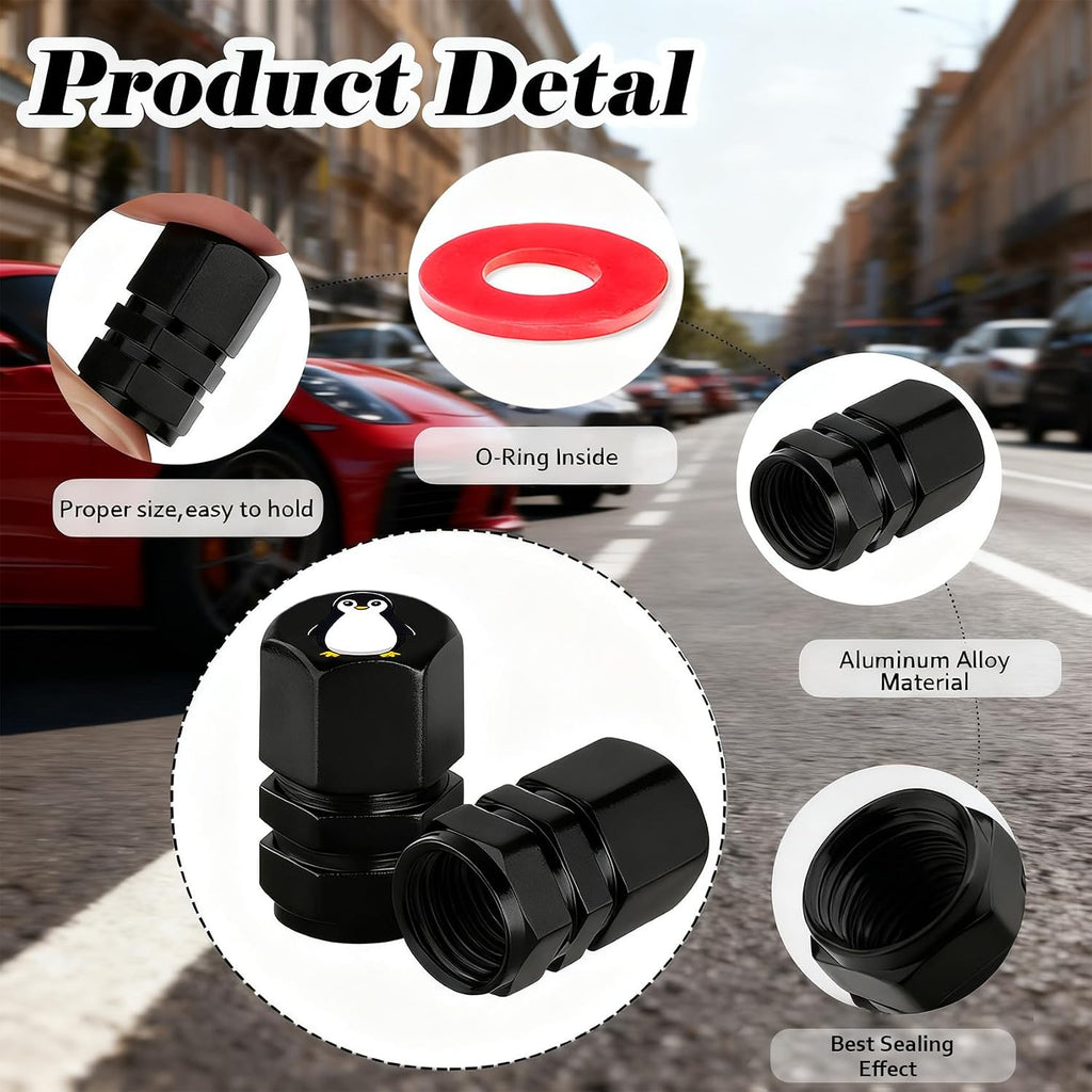 4Pack Butterfly Tire Valve Caps Aluminum Leak-Proof Valve Stem Covers