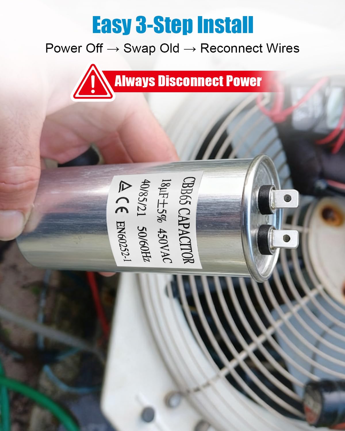 EAE58905704 Refrigerator Motor Run Capacitor Fit for LG