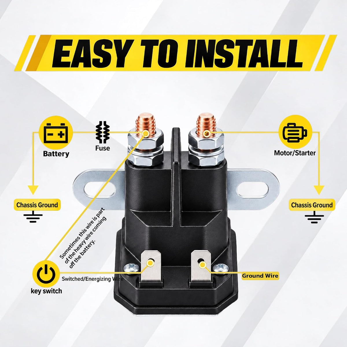 Gashwer AM138068 Starter Solenoid 12V for John Deere Tractor Cub Cadet 725-04439 Compatible with LA100 LA105 LA110 LA115 LA120 LA125 D100 D105 D110 D120 D125 D130 D140 D150 D155 D160 D170