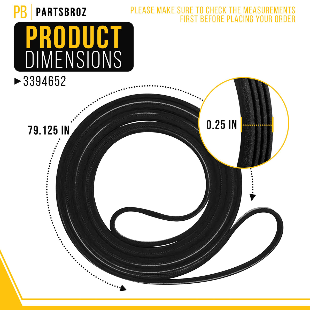 Dryer Drive Belt for Whirlpool LTG5243DQ0