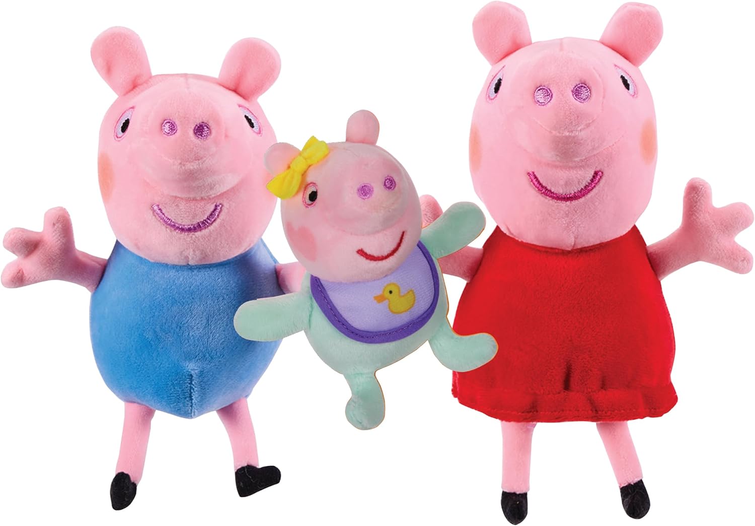 Plush 3 Piece Set - Peppa, George & Baby Evie - Super Soft Classic Plush Toy 18 Months +