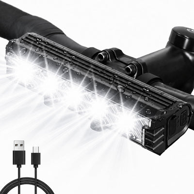 Ebike Light Bar, 2800LM Rechargeable Bike Headlight, 6400mAh, 5 Modes