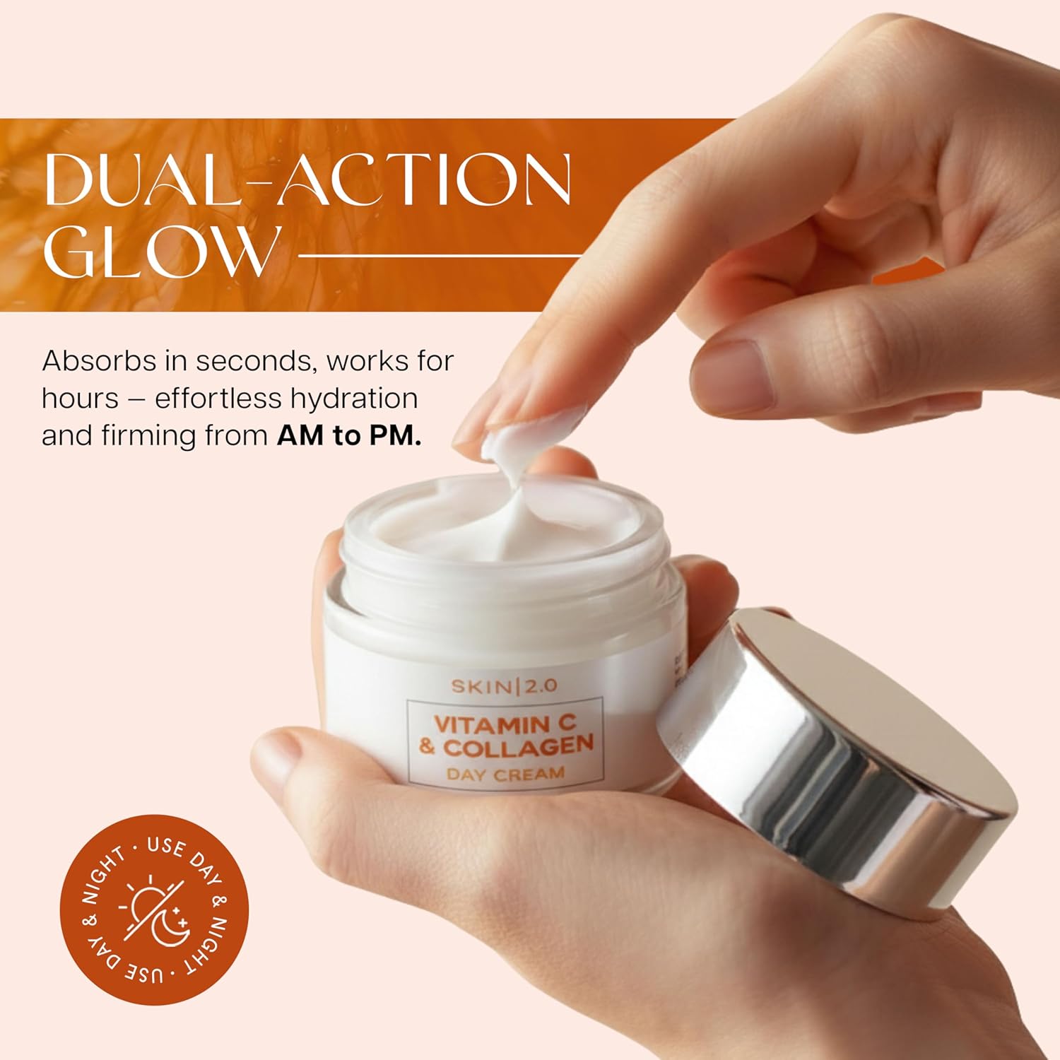 Vitamin C & Collagen Face Moisturizer – Anti Aging Day & Night Cream for Smooth & Radiant Skin, Firms & Restores Dull