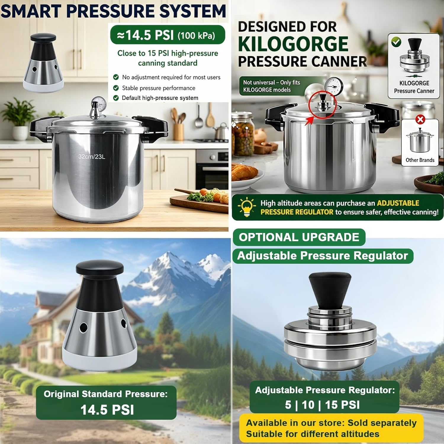 24 qt Pressure Canner with Gauge[14.5 PSI],with Canning Supplies 7 pc set,large pressure cooker for canning, its a