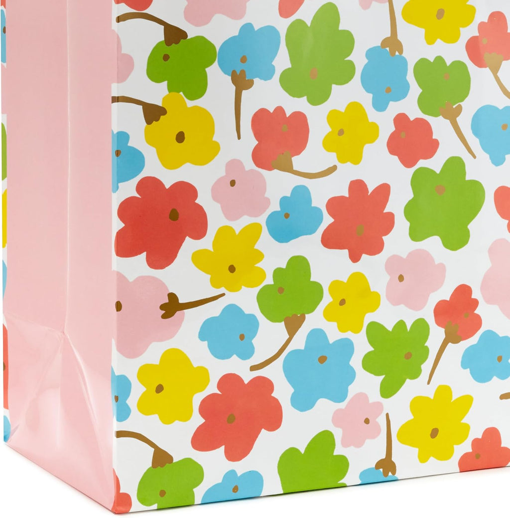 Gift Bags, 8-Pack, 3 Sizes (Polka Dots, Rainbow Stripes, Flowers)
