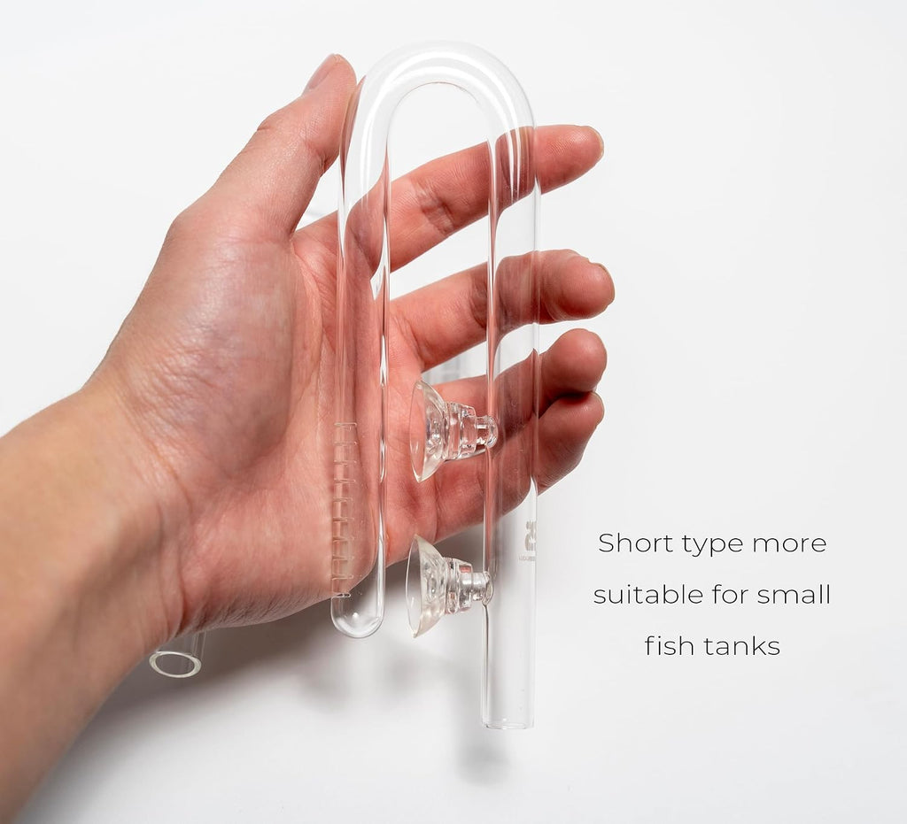 Aquarium Glass Lily Pipe for Fish Tank Canister Filter,Unique Outflow Surface Skimmer.Ideal for Shallow Fish Tank