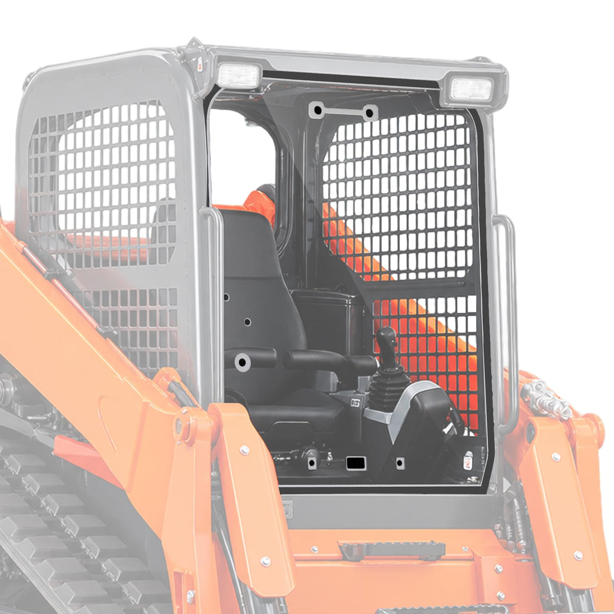 Track Loader Door Glass Windshield, Replacement for V0621-34520-12PC