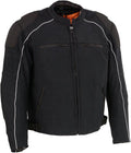 Men's Black Armored Textile Motorcycle Jacket-All Season Jacket w/Removable Liner - MPM1791 - Medium