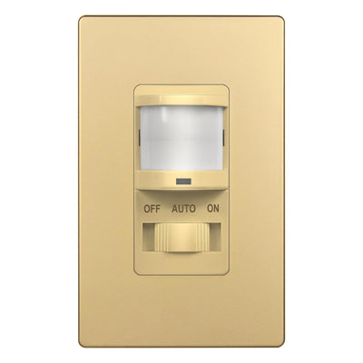 in Wall PIR Motion Sensor Light Switch, Need Neutral Wire, Gold