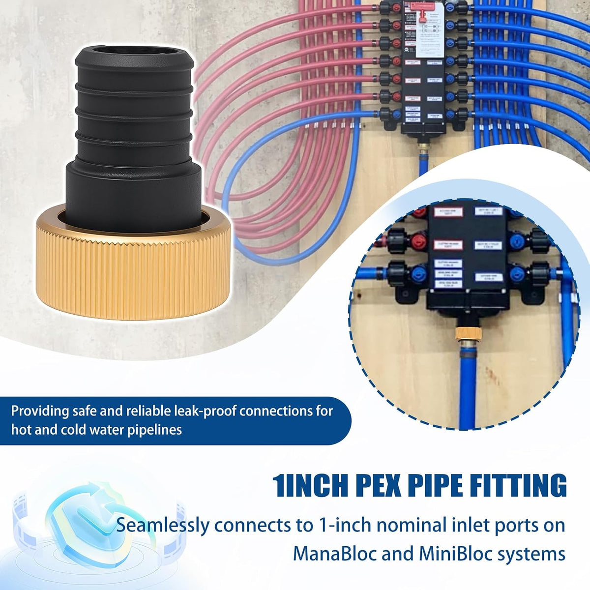50151 1" PEX Crimp Supply Adapter, 3 Pcs