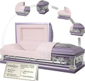 Lincoln Funeral Casket Lilac with Pink Velvet Interior