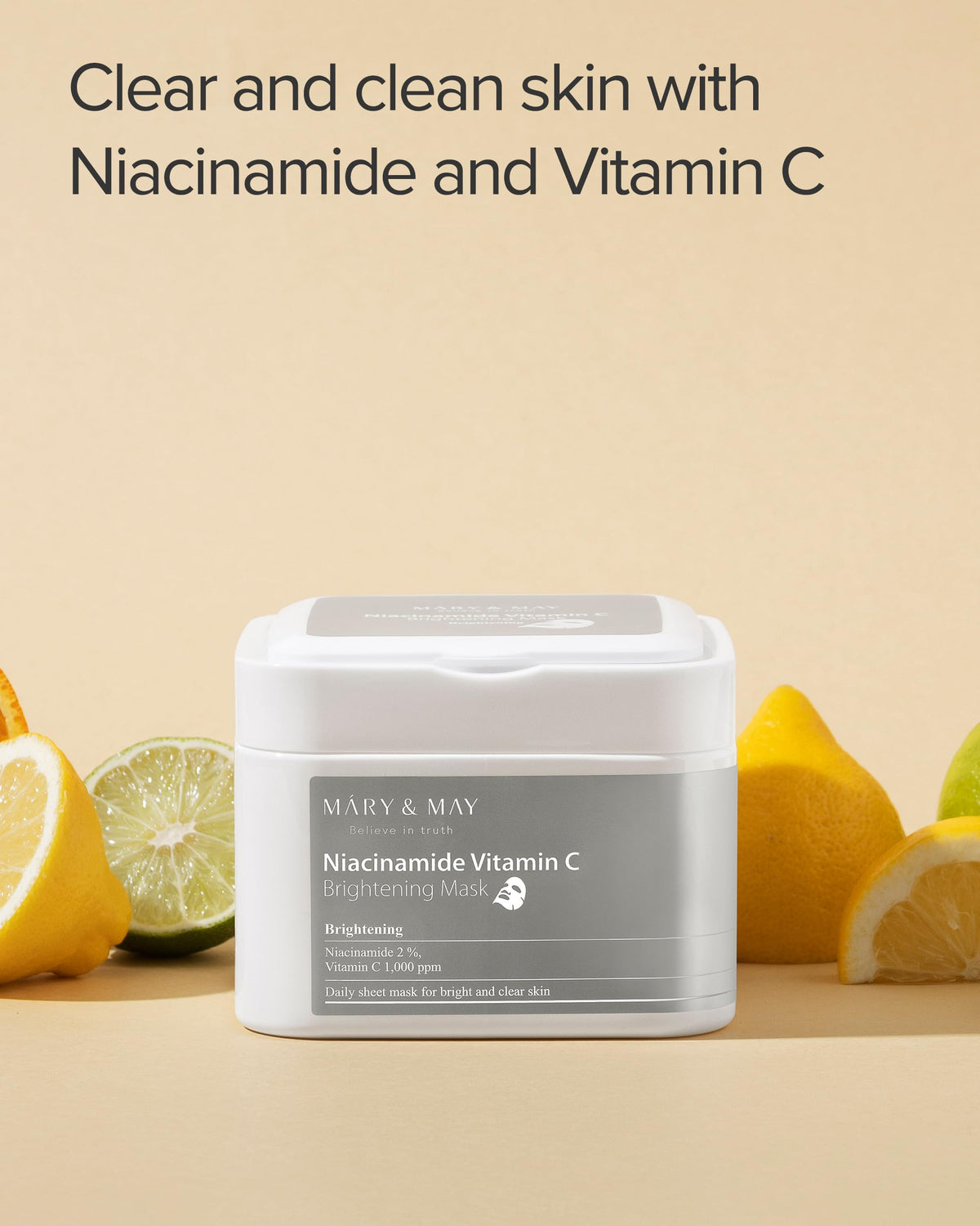 Niacinamide + Vitamin C Daily Sheet Mask, 30 Sheets Pull-Out