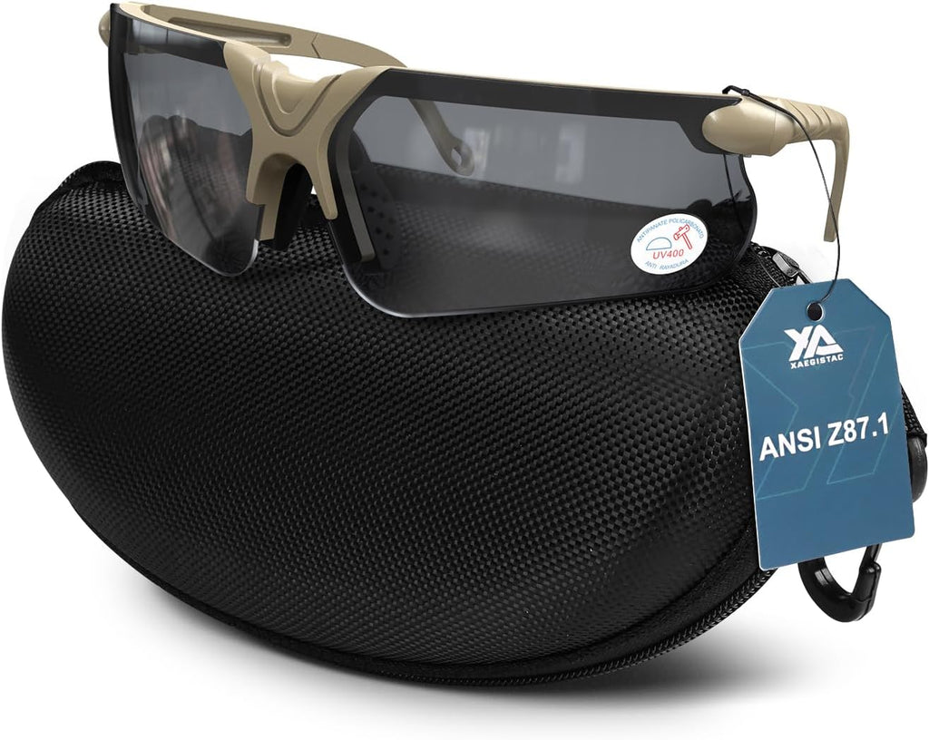 Shooting Glasses with Case-Safety Glasses Anti Fog | Z87.1 Certificated Impact Resistance Safety Glasses for Hunting