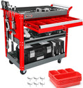 AIRAJ Rolling Tool Cart,Heavy Duty Tool Cart on Wheels,440LB Load Capacity,Utility Tool Cart with Drawers,Storage