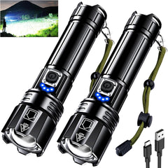 Rechargeable LED Flashlight 99000 High Lumens, Super Bright Flashlights with Zoomable & USB C Rechargeable & 5 Light