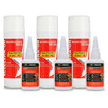 Thick CA Glue (3X 2 oz) with Accelerator (3X 6 oz) - Super Craft Glue for Wood, Plastic, Metal, Leather, Ceramic
