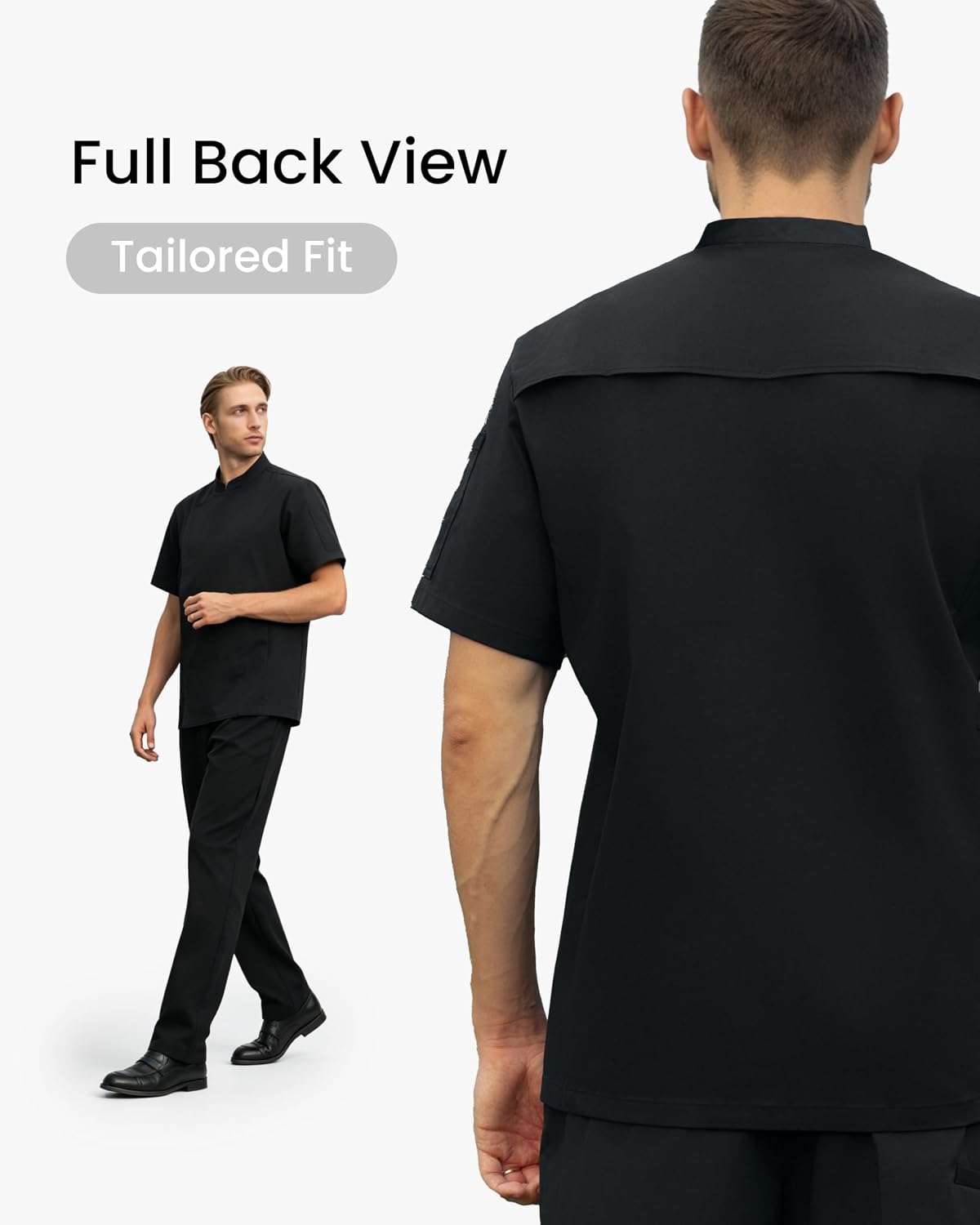 Chef Coat Men with Short Sleeve & Breathable Mesh, Castor