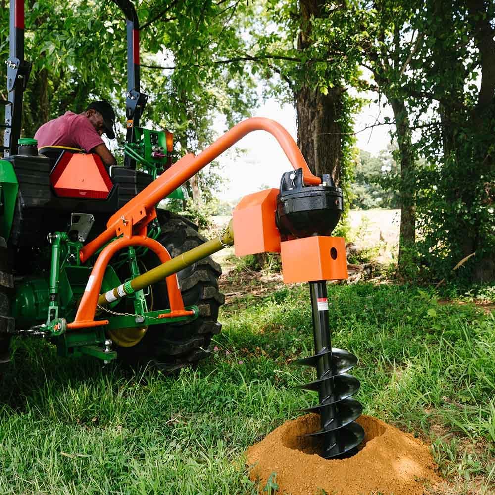 30 HP 3 Point Post Hole Digger with 12" Auger Attachment, Fits Cat 1 Tractors for Fence Post Holes, Deck Installation