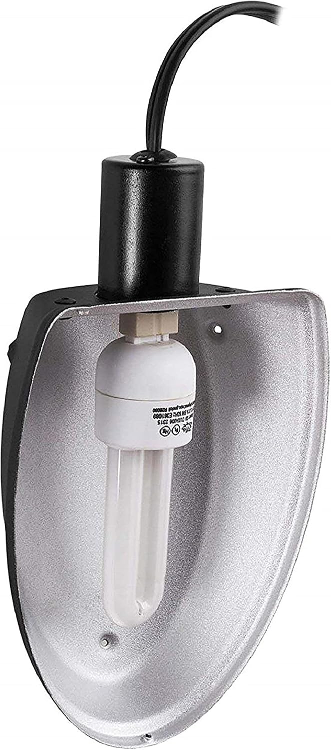 Low Profile Reptile Terrarium Fixtures Single,Black | Reptile heat lamp fixture with spring clips, one socket for