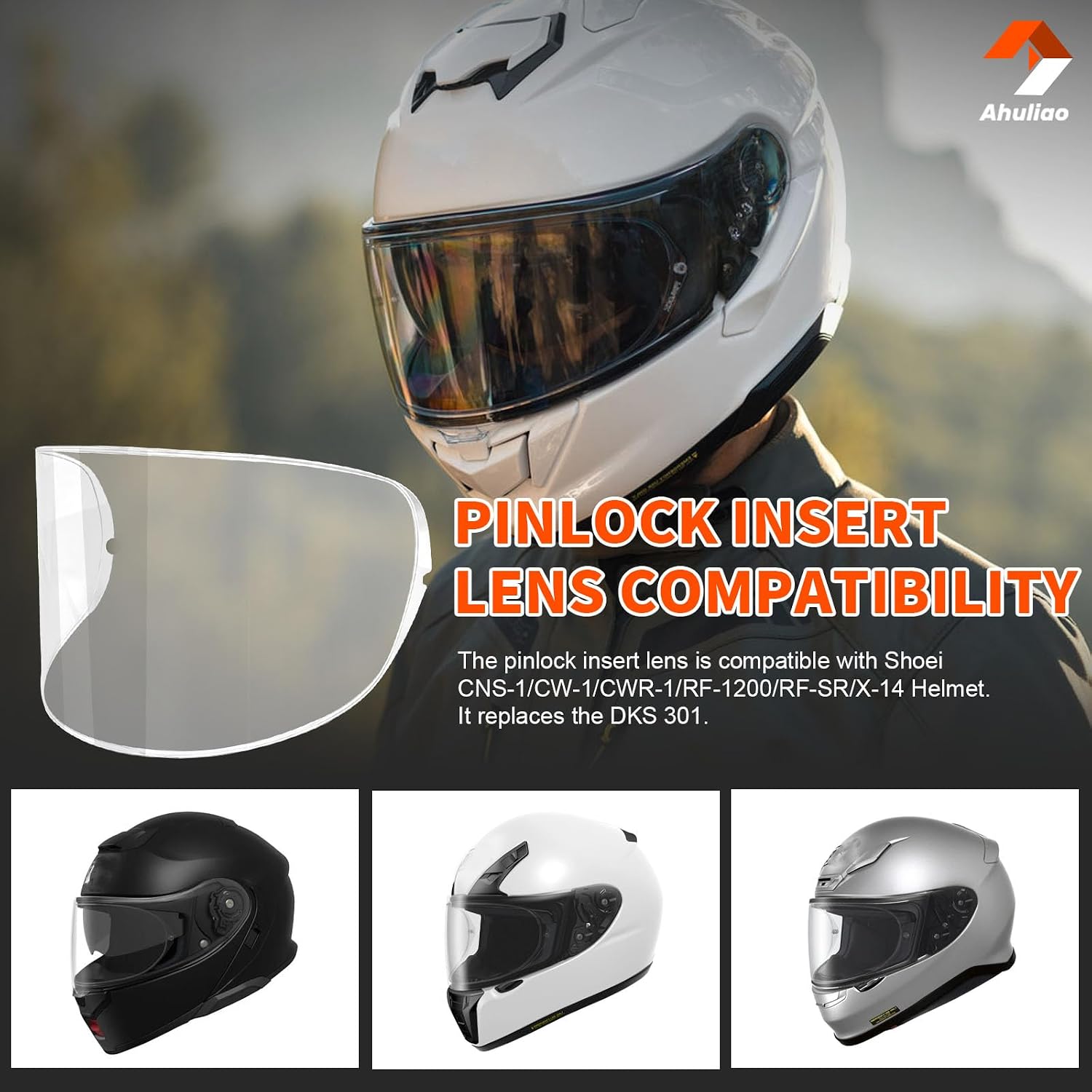 Pinlock EVO Anti-Fog Insert for Shoei Helmets Visor Lens CNS-1/CW-1/CWR-1 | for Shoei