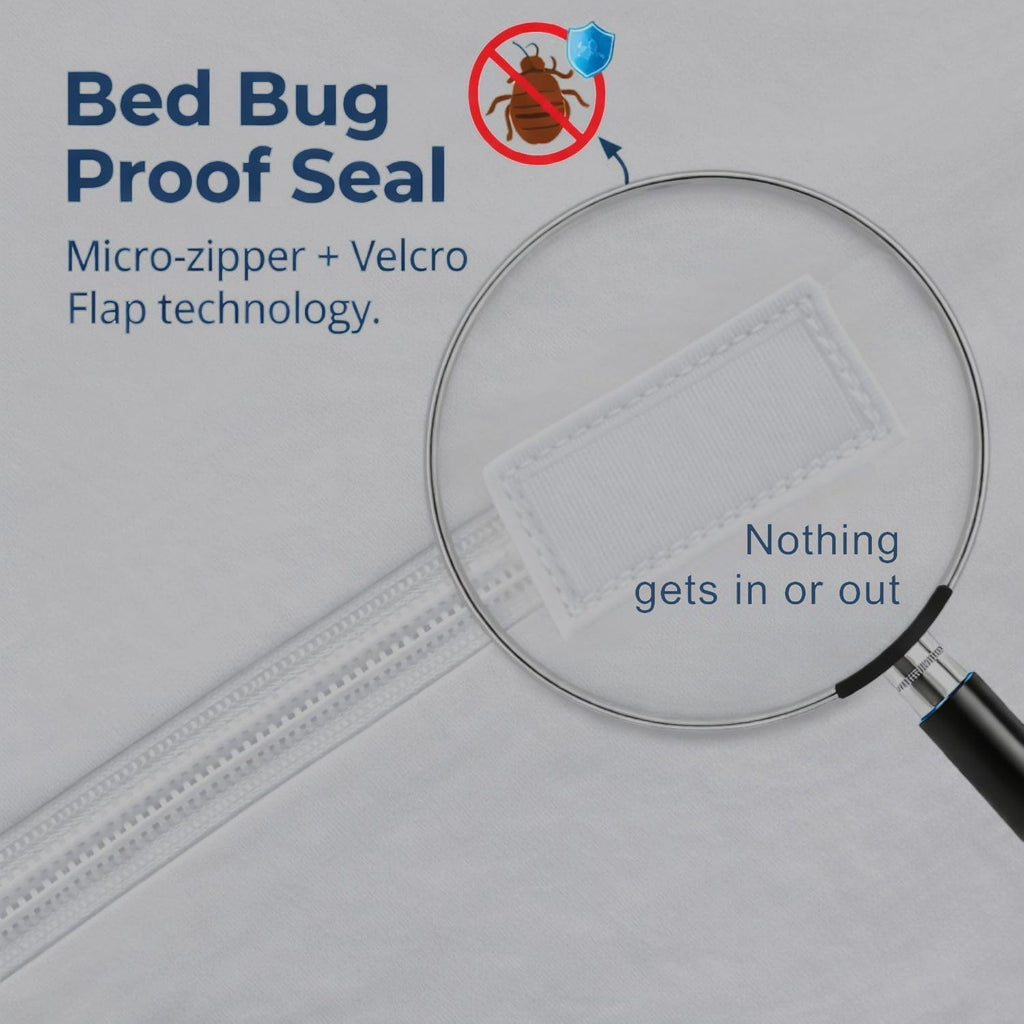Queen Mattress Protector Zippered, Bed Bug Mattress Cover | Waterproof, Dust Mite Proof, 6-Sided, Soft Jersey Knit