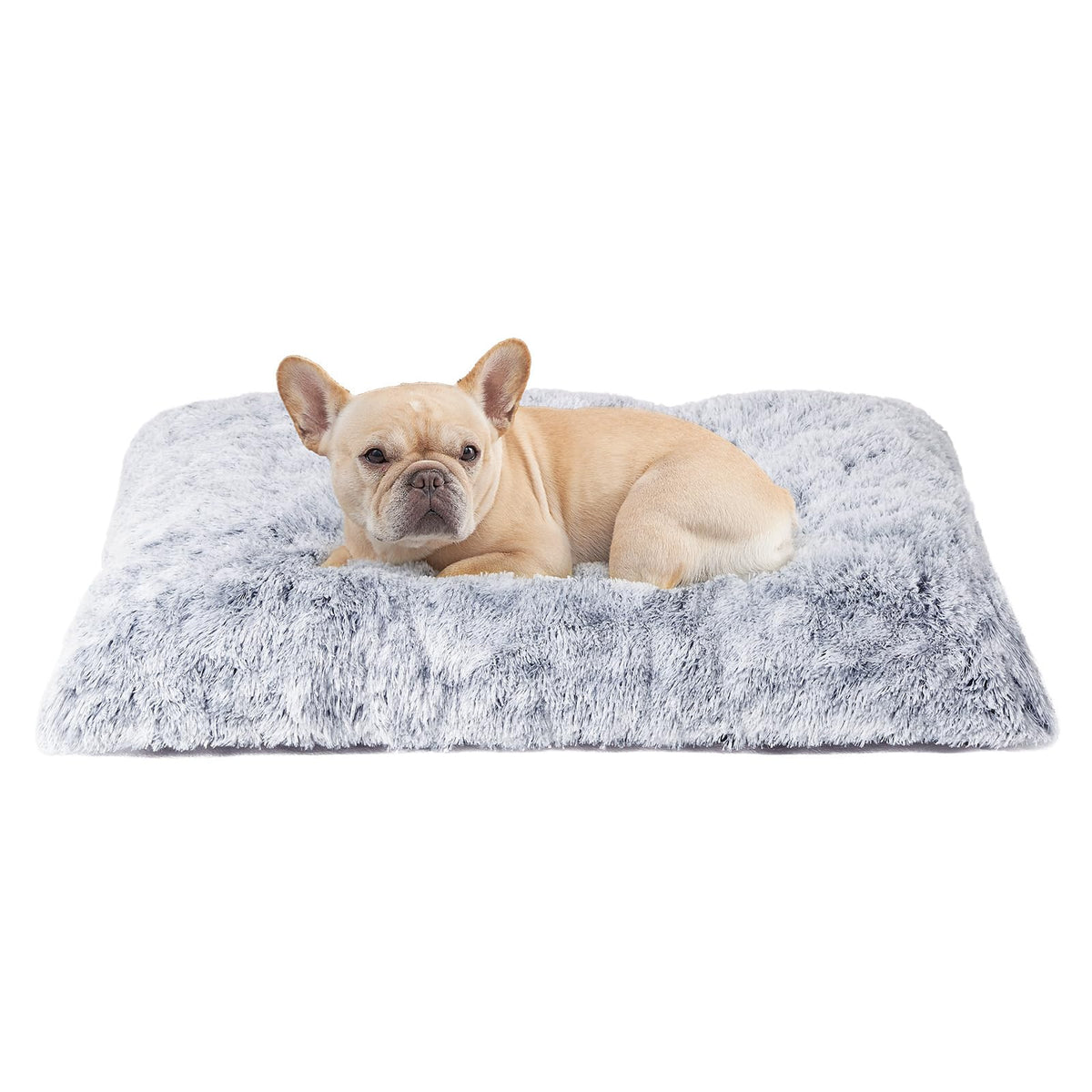 Fluffy Dog Crate Bed for Medium Dogs, Plush Crate Pad, Grey