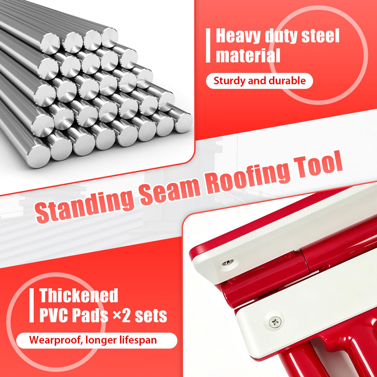 Roof Eaves Seam Bender HTSL25E2, Upgraded Metal Roofing Tool