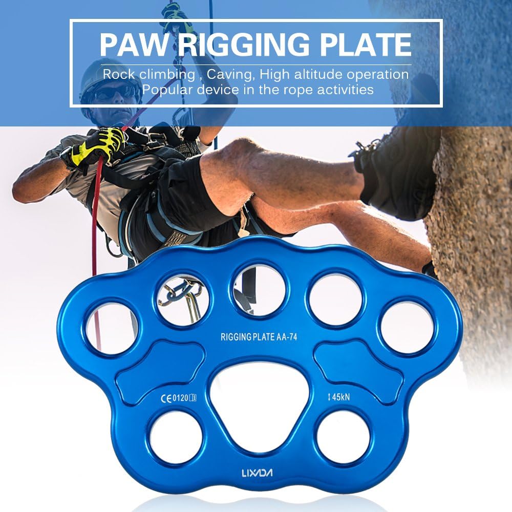 Paw Rigging Plate 45KN 8/15 Holes Large Anchor Multipliers Connector Gear for Aerial Dance & Rock Climbing