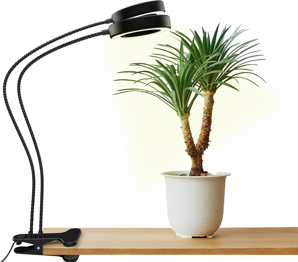 Clip On Grow Lights for Indoor Plants, 24" Gooseneck Full Spectrum LED | Full spectrum LED with adjustable arms, 10