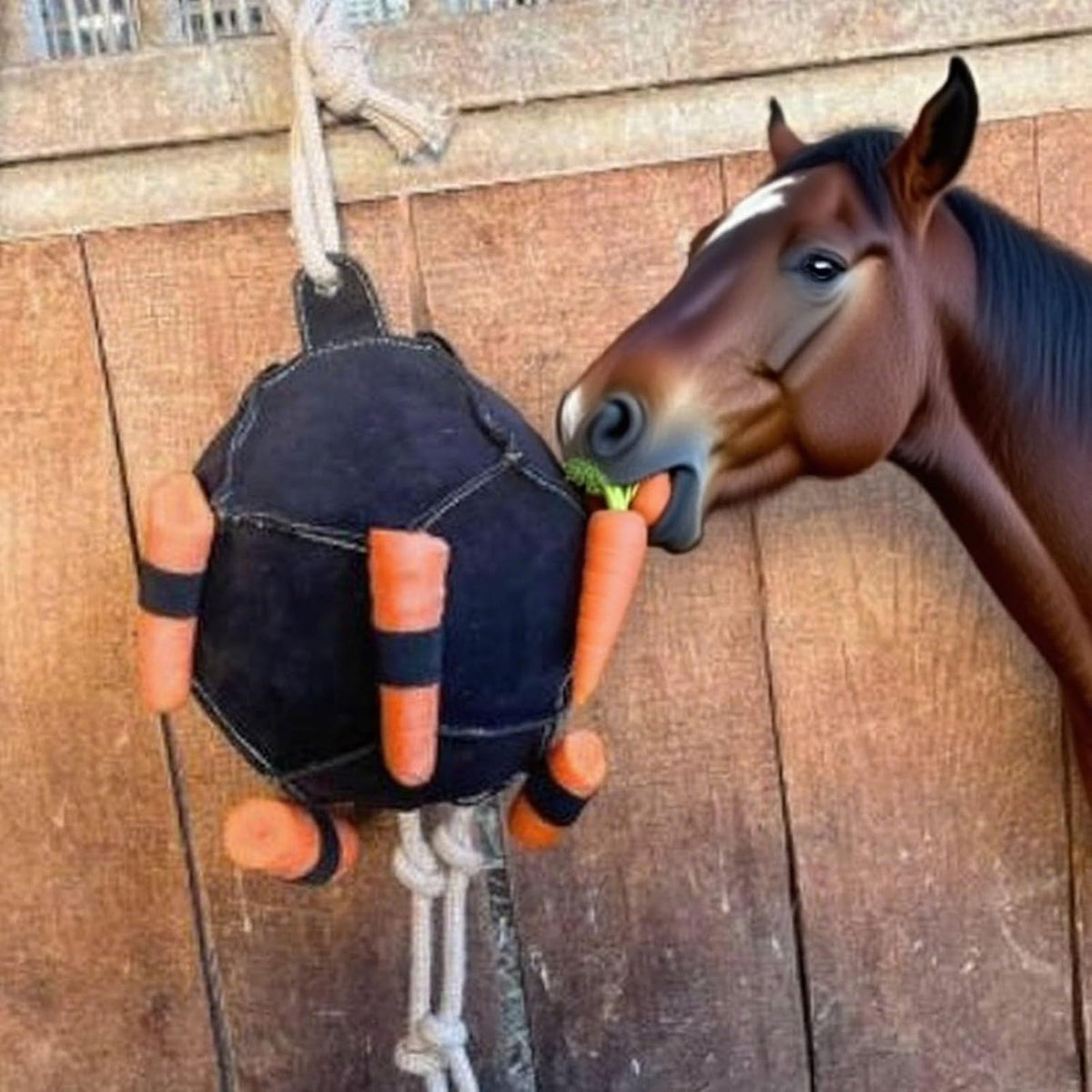Horse Treat Ball, Horse Enrichment Toys, Carrot Training Feeding Ball, Relieve Stress(Black)