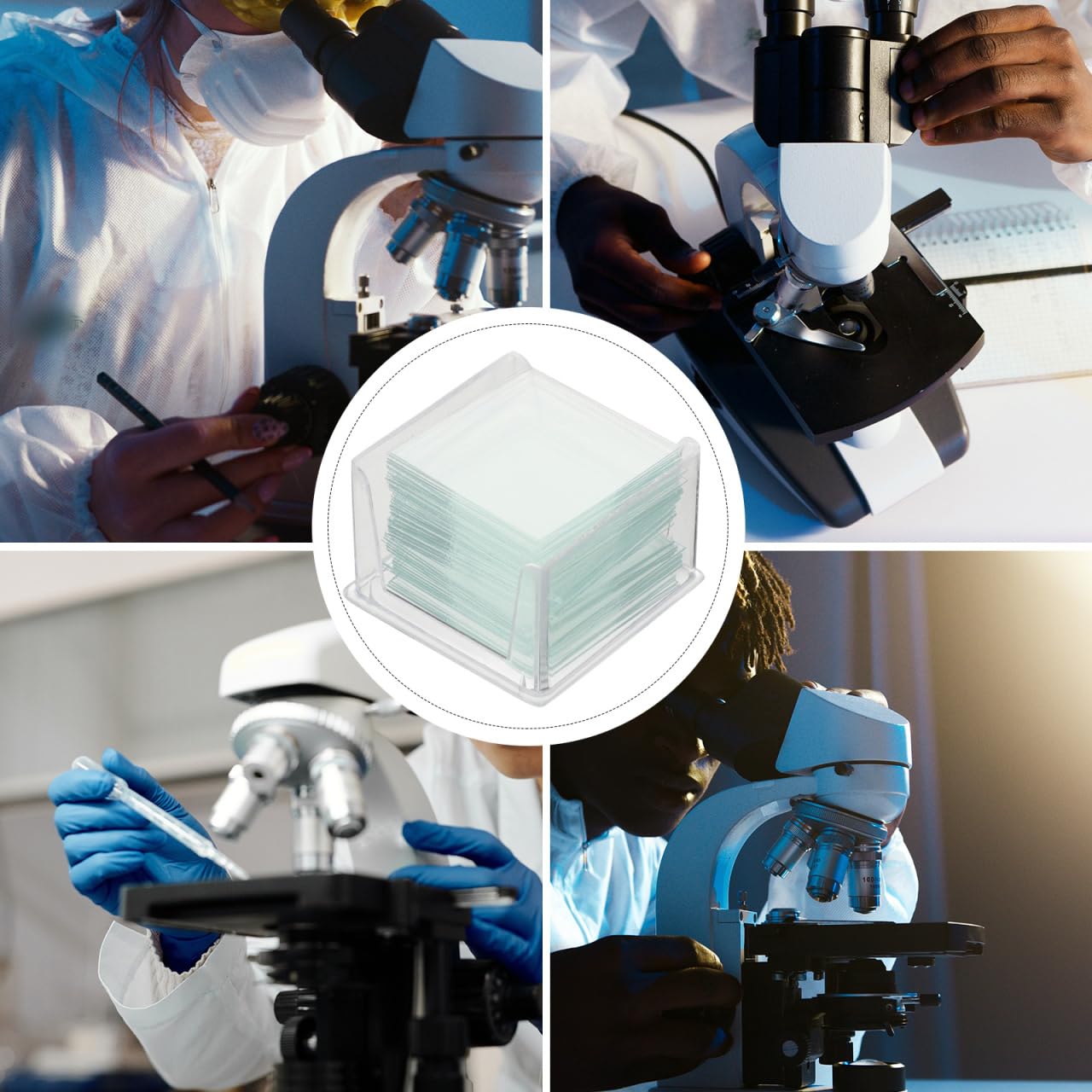 Microscope Cover Slips 1000 Pcs/10 Boxes Blank Optical Cover Glass for Specimen Flattening Lens Protection Lab Use