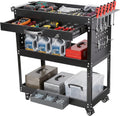 3 Tier Rolling Tool Cart with Drawers, 331 LBS Capacity Mechanic Tool Cart on Wheels, Heavy Duty Utility Cart with