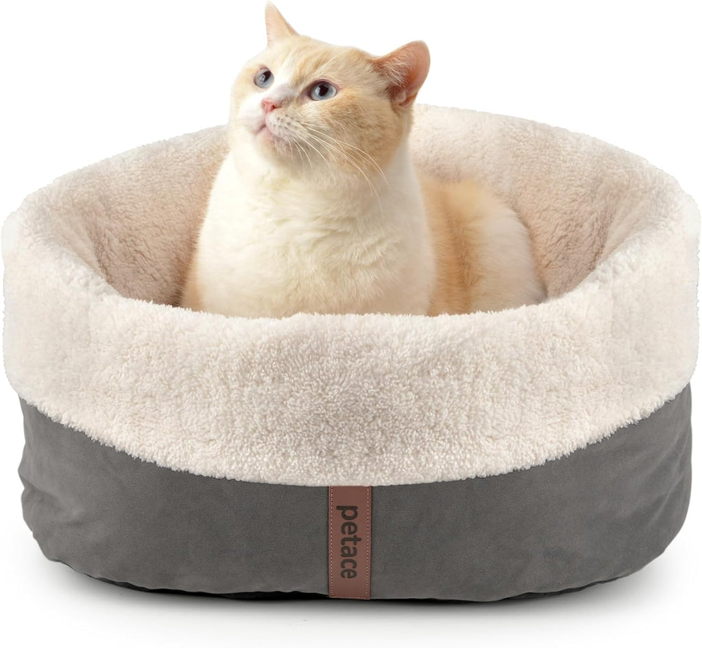 Cat Bed with Pet Pad, 17.7"×13.7", Gray