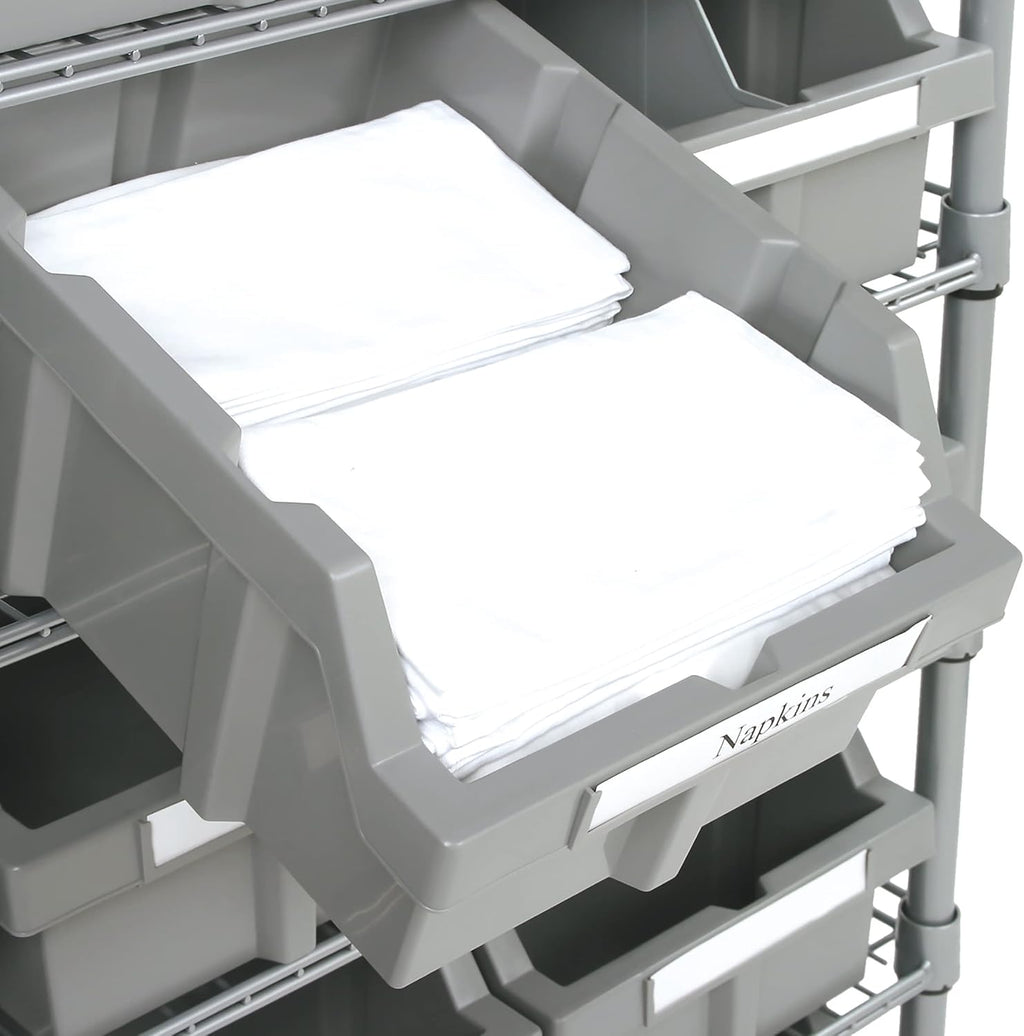 7-Tier NSF 12-Bin Steel Wire Shelving Rack, 25"W x 14"D x 56"H, Gray