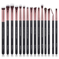 15Pcs Professional Eye shadow brush set (Rose Gold & Black)