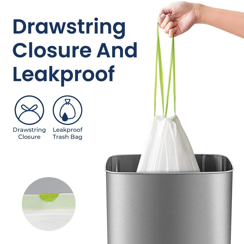 Extra Strong Trash Bags with Drawstring, Multiple Sizes 90 Count, Kitchen Drawstring trash bags 90 Trash Bags (10