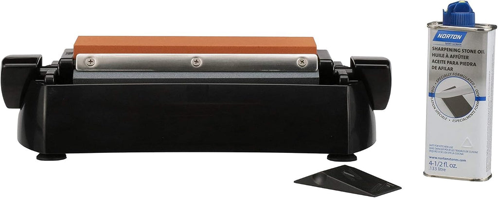 IM200 Knife Sharpener Oil Stone Sharpening Stone Kit with Coarse/Medium Crystolon and Fine India Stones, Sharpening