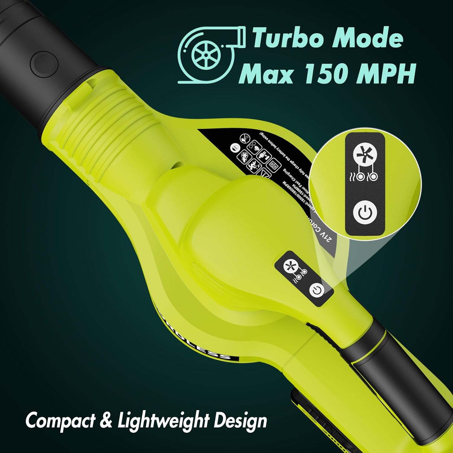 Leaf Blower Cordless 21V with 2 Batteries Charger Lightweight Battery Power | Electric Leaf Blower, Battery Powered