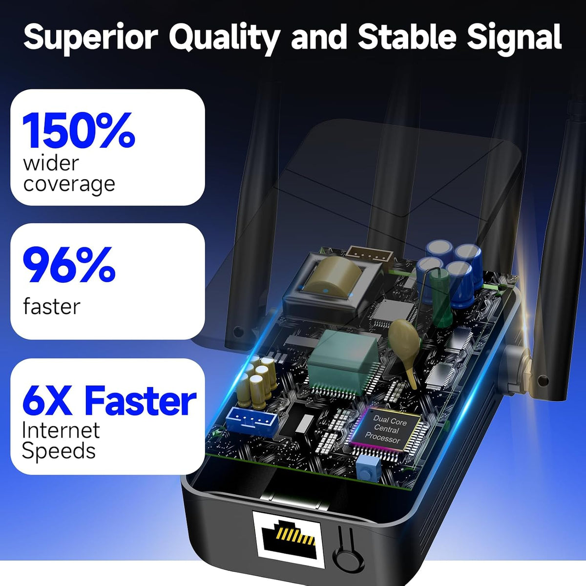 2026 WiFi Extender Signal Booster for Home, 15000sq.ft Wireless Internet Repeater, Long Range WiFi Booster and Signal