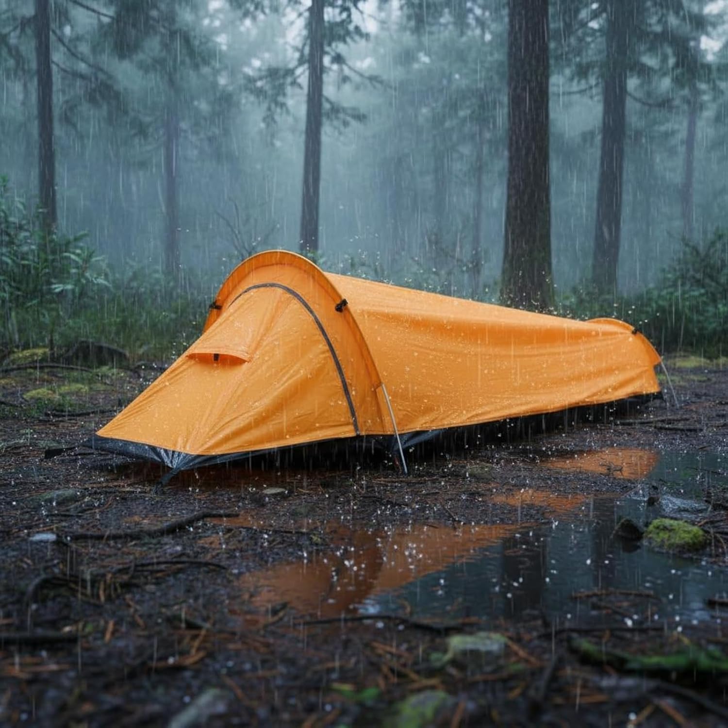 Single-Person Tent Windproof Backpacking Tent Four Season for Backpackers, Mountaineering
