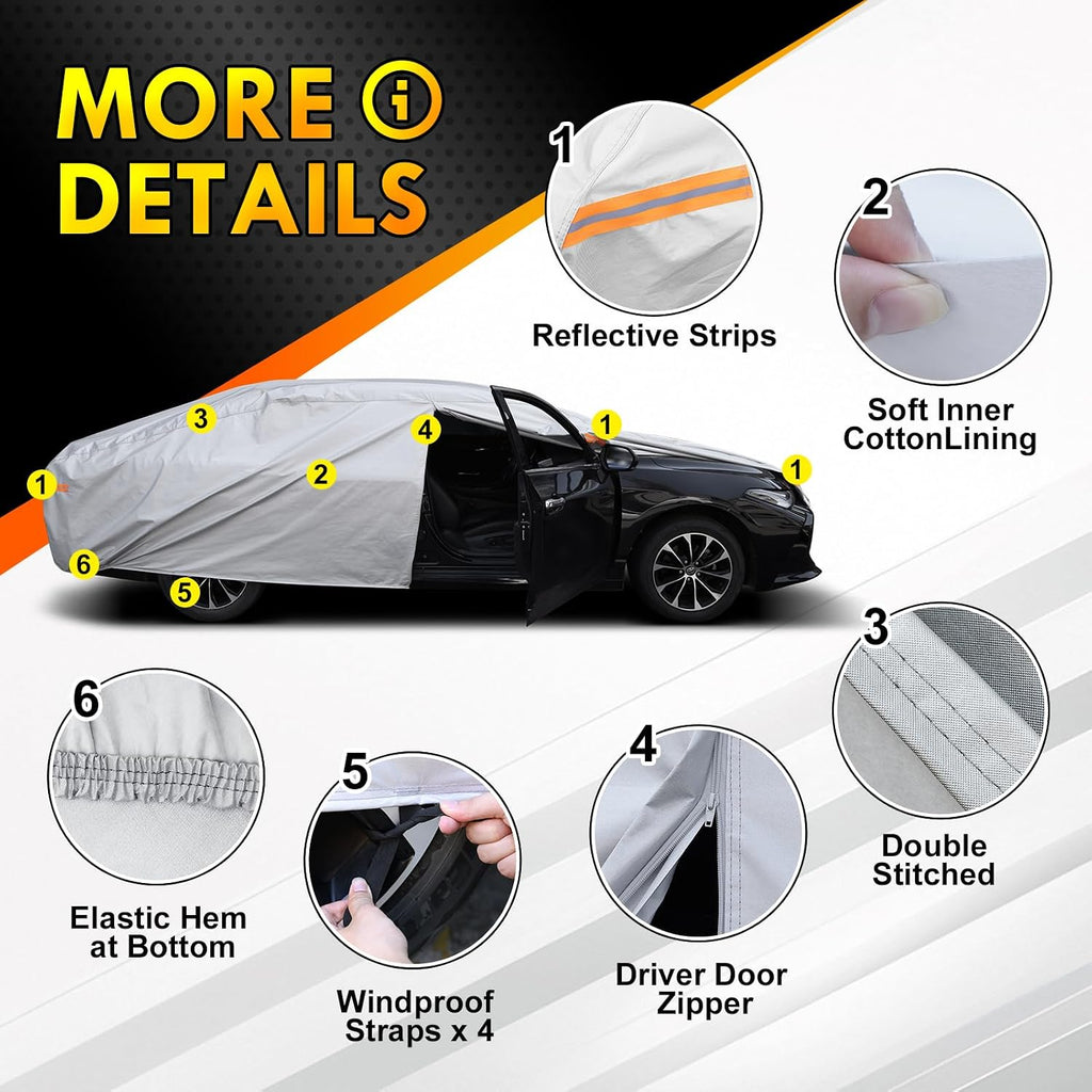 All-Weather Audi A4/S4 Car Cover Waterproof All Weather, Heavy Duty Car Tarp Custom Fit for 2009-2026 Audi A4, S4