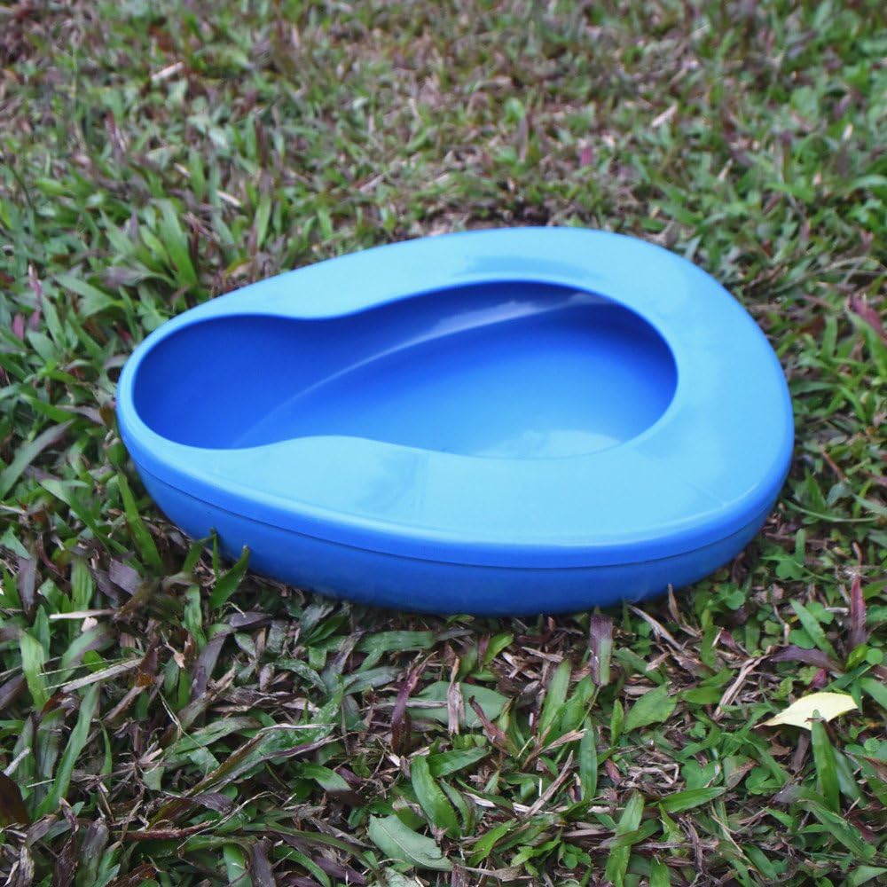 Thick Stable Bedpan for Elderly Men Women Bed-Bound Patient (Blue)