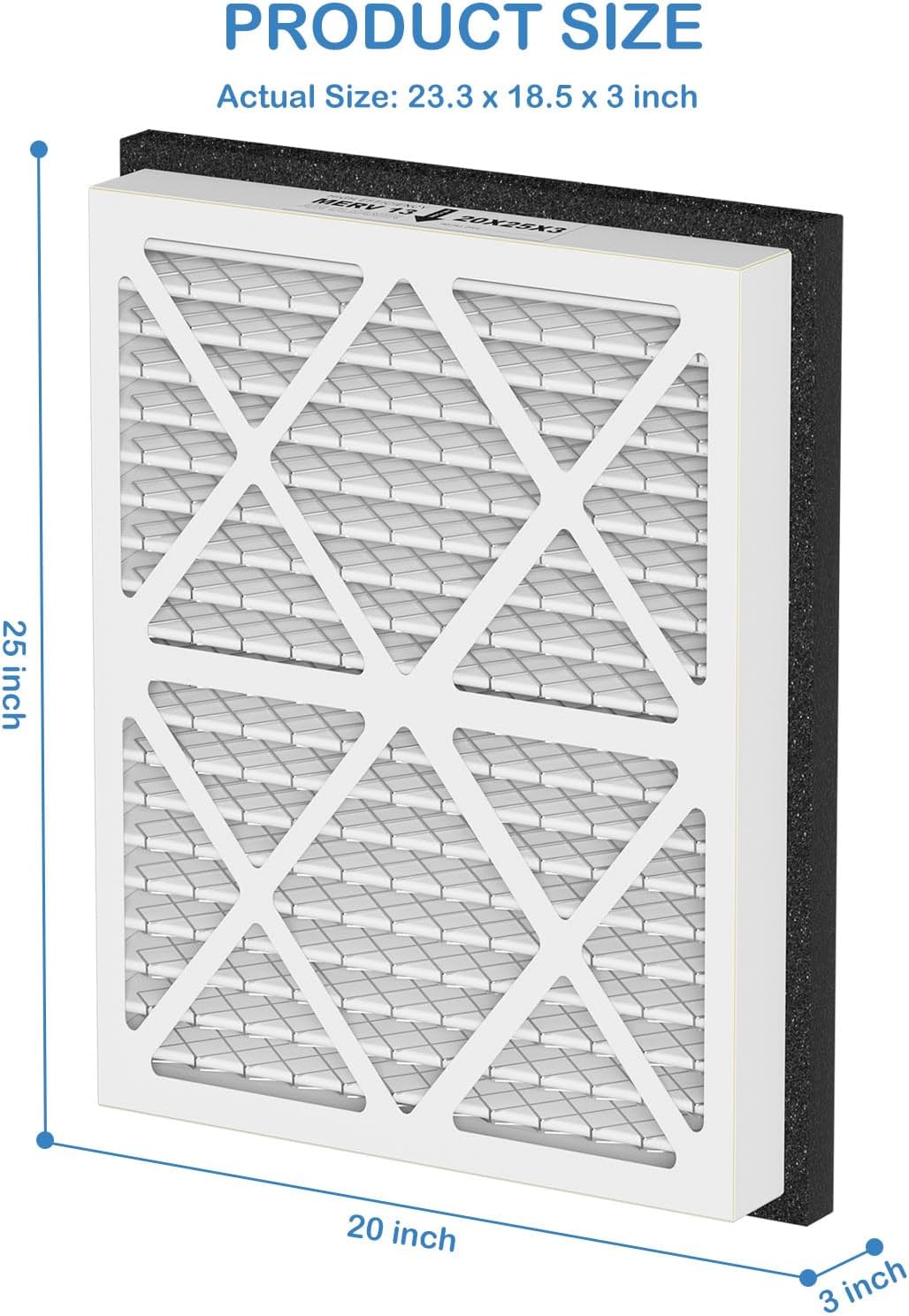 20x25x3 MERV 13 Pleated Air Filter Replacement Compatible with Honeywell Home Air Filter and Zephyr VGF Series