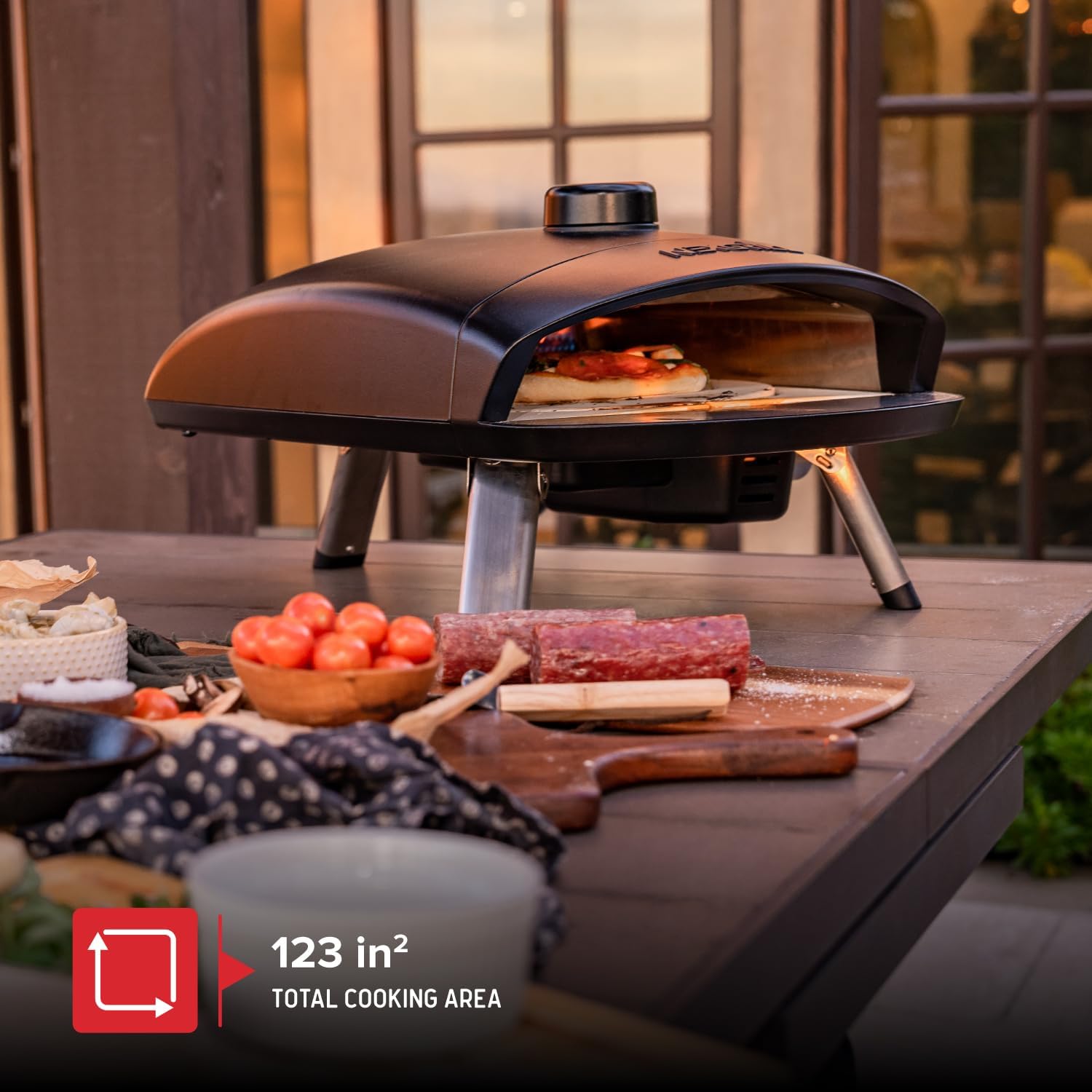 Tabletop Ora 12" Propane Gas Pizza Oven Cooker with Foldable Leg