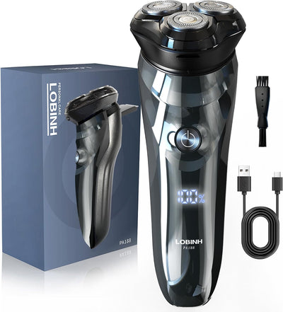 Electric Shaver for Men, 100% Washable Rotary Shaver, Men's Electric Razor | Rechargeable Waterproof, Wet & Dry