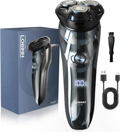 Electric Shaver for Men, 100% Washable Rotary Shaver, Men's Electric Razor | Rechargeable Waterproof, Wet & Dry