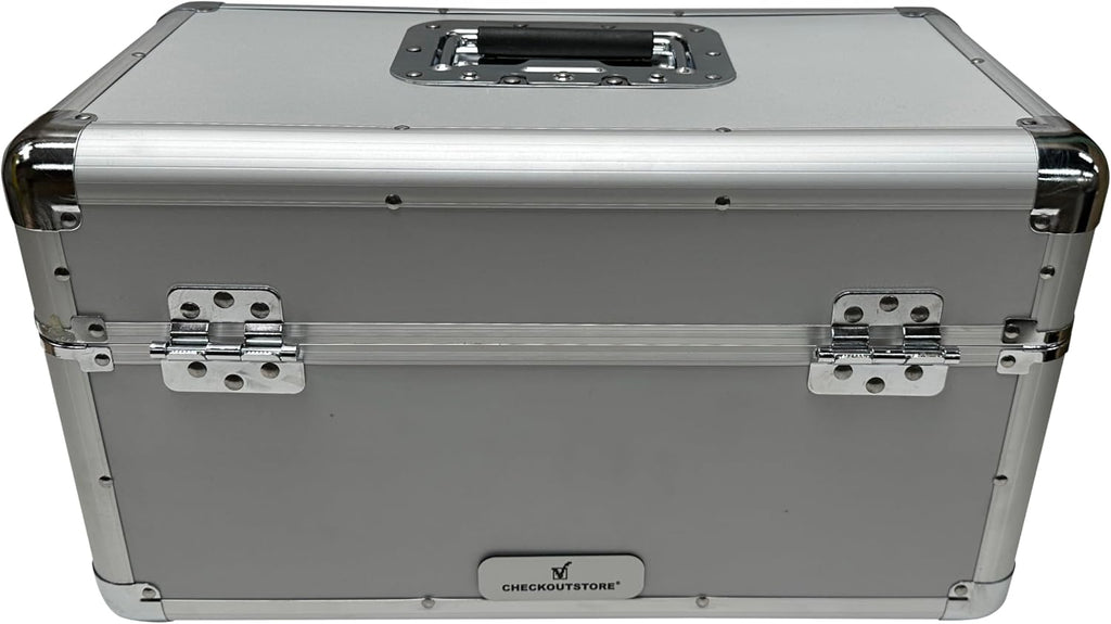 Silver Aluminum 7" 45 RPM Record Storage Box (Holds Up to 200 Records)