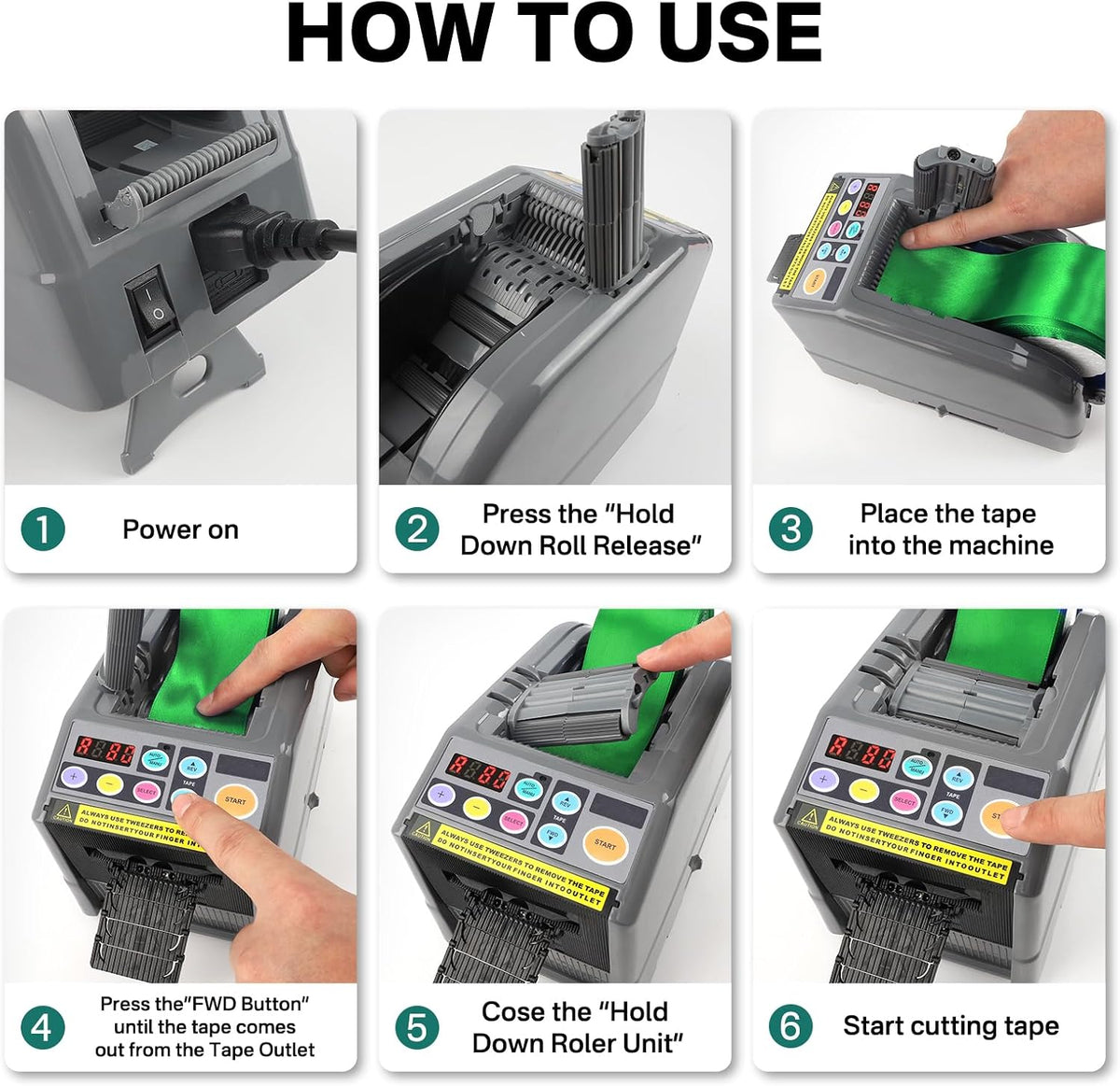 Ribbon Cutting Machine, Advanced Automatic Electric Tape Dispenser, 999mm Max Cut Length, Manual & Auto Modes