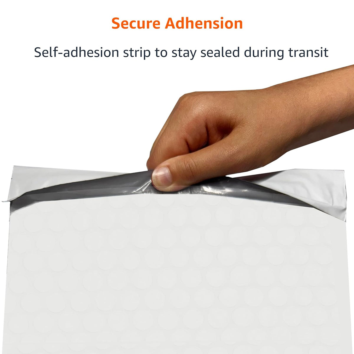 Poly Bubble Mailer, 8.5" x 12" (Internal Size 8.25" x 11"), Self-Seal, 100-Pack, White/Grey