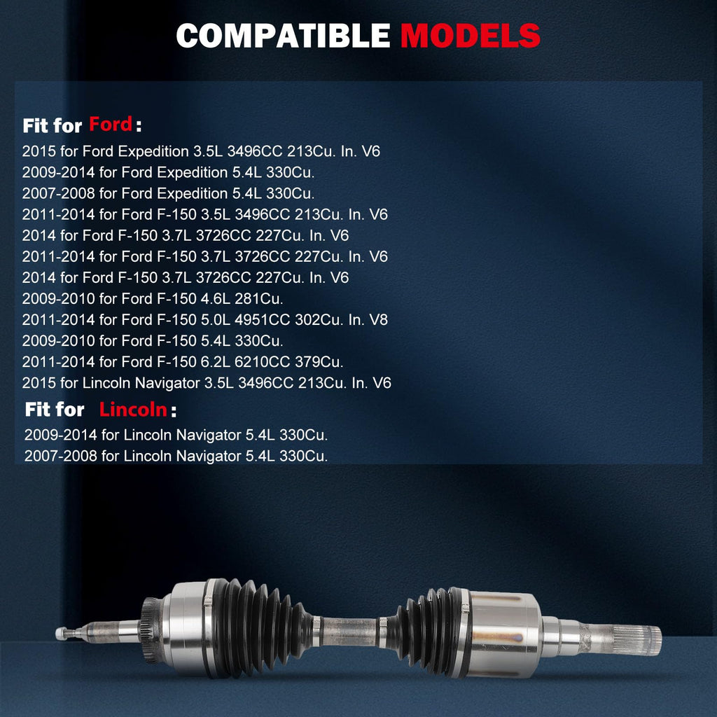 CV Axle 66-2191 for Ford Lobo/Expedition/F-150 2007-2015 Front Left